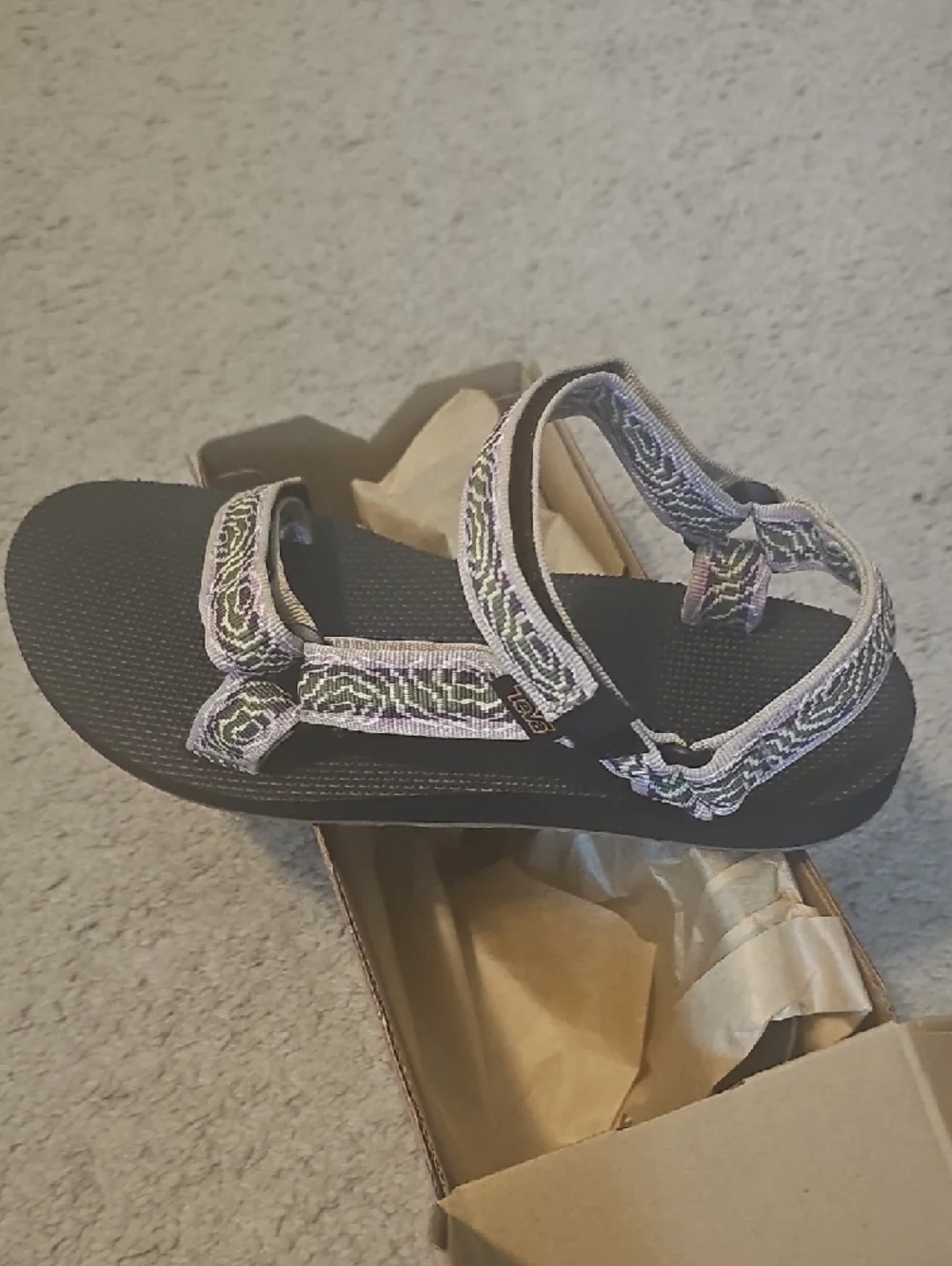 Teva Women's Black Sandals with Multi-Color Straps - Picture 2 of 5